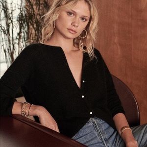 Sezane Black Gaspard Cardigan